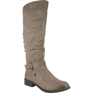 WHITE MOUNTAIN Womens Beige Gore Liona Almond Toe Block Heel Riding Boot 6.5 M